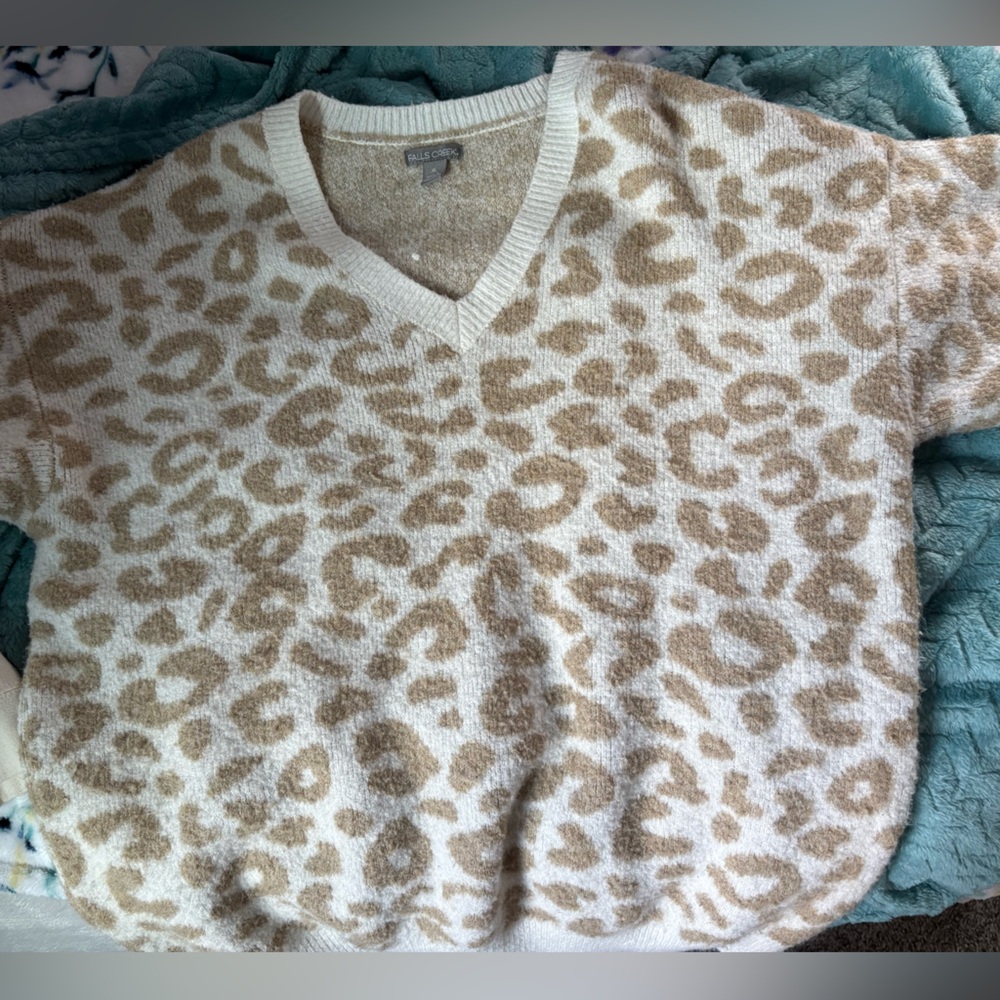 Leopard Print V-Neck Sweater